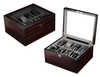 Sonny Custom High Quality Glass Top Ebony Matte Finishing 8 Slots Wooden Belt Display Box For Men's Gift