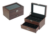sonny 20 Slots Exquisite Workmanship Brown Leather Watch Box With Glass Window And Drawer And Pillows For Man