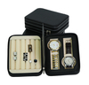 Travel Zipper Type Leather Box 2 Watches Rings Jewellery Watch Organizer Box