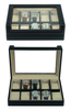 Sonny Luxury 10 Slots Black Leather Watch Display Box with Acrylic window for Man and Woman Christmas Birthday Gift