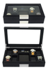 Wood Jewelry Belt Wallet Organizer Collect Cufflink Display Holder 8 Slots Watch Box Sonny Classical Black with Glass Lip 300pcs