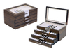 Sonny The Newest Design Walnut Color Wooden Box For Ink Pen Luxury Customized Logo 4 Layers Lacquer Wood Pen Display Box