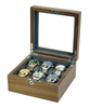 Sonny Luxury Handcrafted Glass Top 6 Slot Walnut Wooden Watch Box Packaging