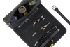 Sonny 3 Slots Travel Black Leather Watch Jewelry Roll Case