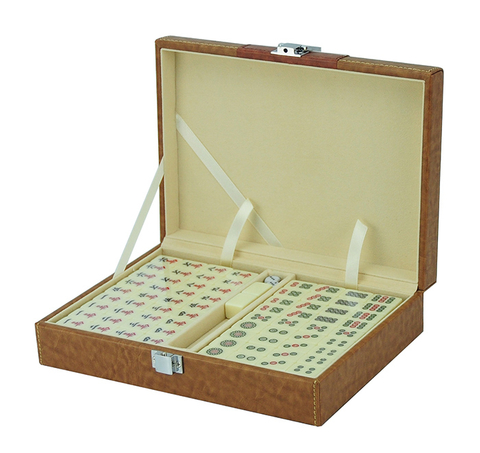 Sonny Factory Manufacturing Social Get-together Custom Chinese Mahjong Game Set Leather Lockable Box
