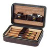 Portable Leather Cigar Holder Travel Humidor Case Hold 4 Cigars