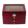 Sonny Large Humidor Wooden Cherry Spanish Cedar Cigar Cabinet Box with 3 Layer Drawers