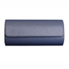 Sonny High Quality Custom Blue Leather 3 Watch Roll Travel Case with Fixable Pillow