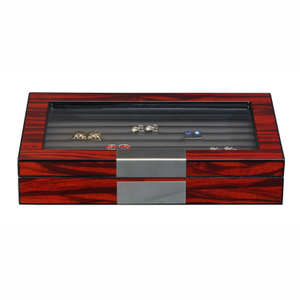 Sonny New Style Wooden Cuff Link Box Jewelry Display Organizer for Cufflinks Rings