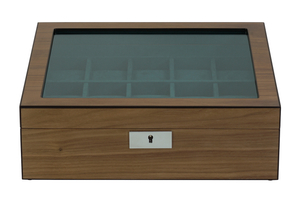 Sonny 2023 New Wooden Jewelry Organizer for Men 10 Slots Watch box with 2 Valet Cufflink Trays