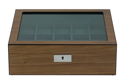 Sonny 2023 New Wooden Jewelry Organizer for Men 10 Slots Watch box with 2 Valet Cufflink Trays