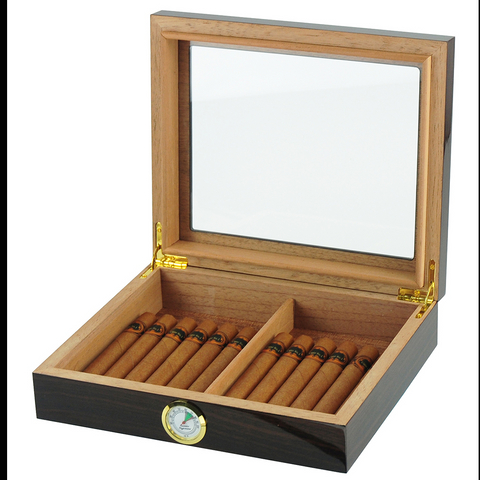Handmade Cedar Humidor Box for 15-20 CT Cigars Storage Matte Lacquer Wooden Cigar Case With Custom Logo