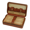 Sonny Custom Wholesale 4 CT Portable Travel Brown Leather Cigar Humidor Case