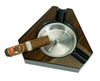 Sonny Custom Wholesale Luxury Gloss Triangle Walnut Wooden Cigar Ashtray