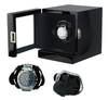 Sonny Custom Square Black Mabuchi Wood Winder Box for Single Mechanical Watch