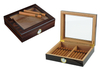 Spot Supply Hot Sale Glass Top 12-20 CT Walnut Wooden Cigar Box Humidor Cedar