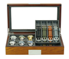 Sonny New Design Mens Mahogany Wood Watch Box Organizer with for 6 Watches + 8 Watch Bands