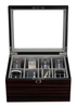 Sonny Custom High Quality Glass Top Ebony Matte Finishing 8 Slots Wooden Belt Display Box For Men's Gift