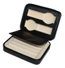 Travel Zipper Type Leather Box 2 Watches Rings Jewellery Watch Organizer Box