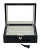 72 Paris Cufflink Box Wood Piano Finish Black Lacquer with Glass Top Display Cuff Links Boxes