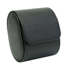 Sonny Custom Logo Black Leather Single Travel Watch Roll Case with Fixable Pillow