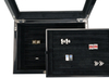 High Quality Men Large Display Wooden Cufflink Box for Storage Cufflinks