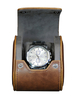 Sonny Custom Logo Single Watch Travel Case Watch Pouch for Men Antique Vegan Leather Watch Roll Case