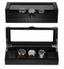 Sonny Modern Luxury 5 Slots Black Wooden Watch Box With Acrylic Window