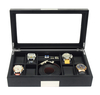 Wood Jewelry Belt Wallet Organizer Collect Cufflink Display Holder 8 Slots Watch Box Sonny Classical Black with Glass Lip 300pcs