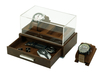 Sonny New Design Brown Leather Men 2 Watch Display Box Case with Drawer