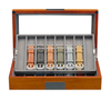 Sonny Luxury Custom Mahogany Wooden Watch Band Strap Box Holder for 16 Watch Straps