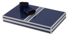 Sonny Top Luxury Chess Backgammon Set Paint High Glossy Wooden Club Silk Printing Blue & White Chess Playing.and Checker Storage 