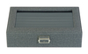 Luxury Elegant Grey Fabric Covered Cufflink Storage Collection Display Box with PU Leather Lining