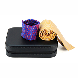 Sonny Custom Black Leather Mens Tie Box Packaging Organizer