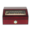 Glass Window Cherry Wood Matte 2 Layer Humidor Cigar Box for Short and Long Cigars