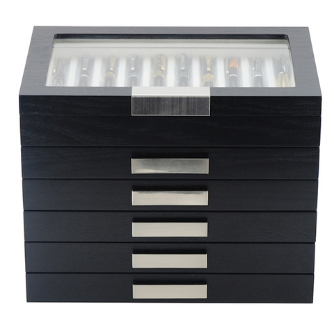 Large Capacity 60 Slots Wooden Pen Box for Pen Collector