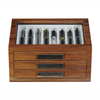 Sonny 24 Slot Luxury Walnut Wooden Fountain Pen Box with Transparent Display Window