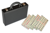 Sonny Hot Sell Customized Portable Travel Mini Chinese Mahjong Set With Brown PU Leather Box For Entertainment