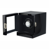 Sonny Custom Square Black Mabuchi Wood Winder Box for Single Mechanical Watch