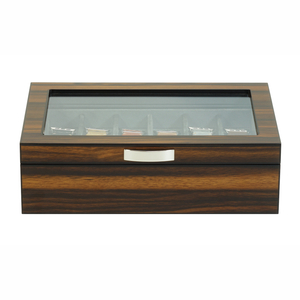 Sonny OEM ODM Luxury 12 Slots Ebony Wooden Watch Strap Band Box for Leather Silicone Straps Storage