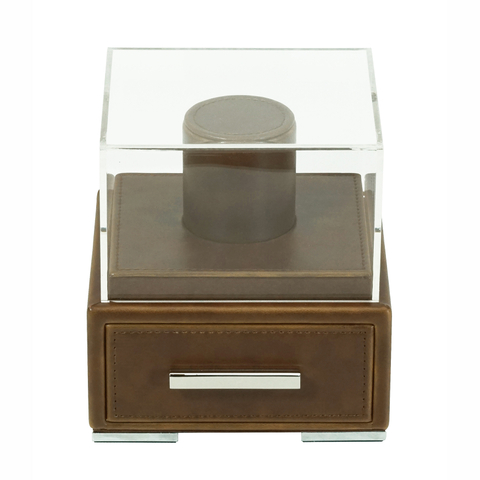 Sonny Luxury Brown Leather 1 2 3 4 5 Watch Display Case Holder Organizer Mens Watch Box