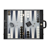 Sonny Custom 19 In Navy Blue Premium Leather Backgammon Set