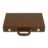 Sonny Custom 16 In Luxury Brown Crazy Horse Leather Backgammon Set