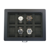 Sonny Custom Logo Luxury 8 Slots Black Wooden Watch Box with Drawer