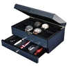Sonny Case 8 + 4 Carbon Fiber Lacquer Paint Wooden Watch Strap Case Watch Box with Valet Drawer