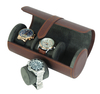 Sonny Crossgrain Watch Bracelets Case Leather Travel Case Watch Roll for 3 watches Customized Logo