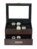 sonny 20 Slots Exquisite Workmanship Brown Leather Watch Box With Glass Window And Drawer And Pillows For Man