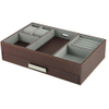 Large Leather Holder Men's Dresser Valet Organizer for Watches, Jewelry & Accessories