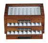 Sonny 24 Slot Luxury Walnut Wooden Fountain Pen Box with Transparent Display Window