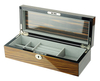 Sonny Hot Sale Custom Product Walnut Wood Cufflink Jewelry Display Storage Lockable Box with Interior Glass for Men